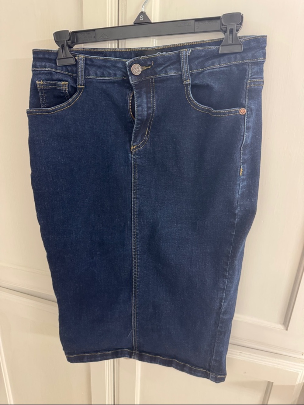 Women's Dark Blue Denim Pencil Skirt